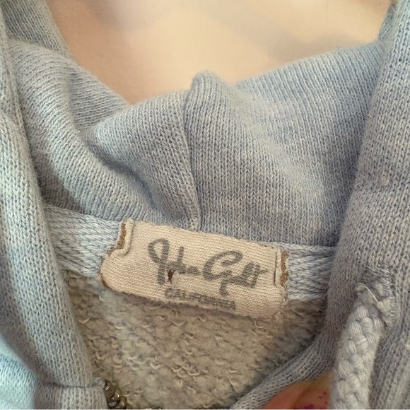 ❤️John Galt Light Blue Cropped Fitted Hoodie - Picture 4 of 7